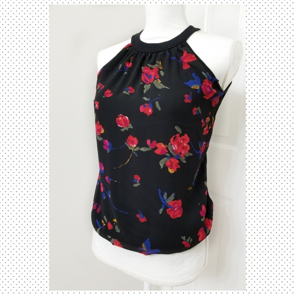 Express Tops - EXPRESS halter-neck floral blouse XS used